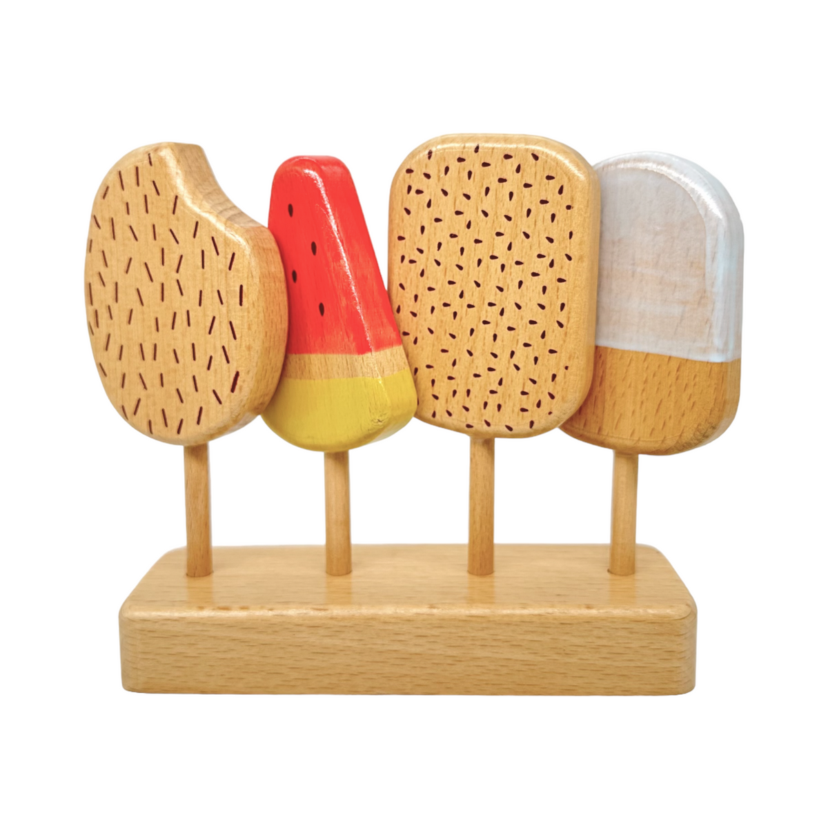 10-Piece Wooden Popsicle & Pastry Pretend Play Set – product image 3