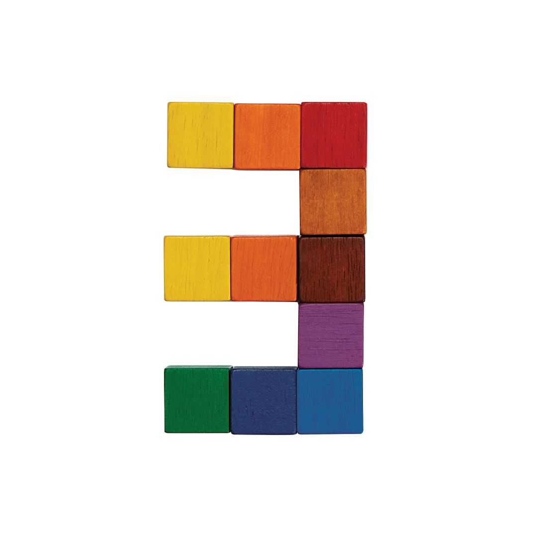 PlanToys Unit Plus Wooden Counting Cubes, 100 Pieces
