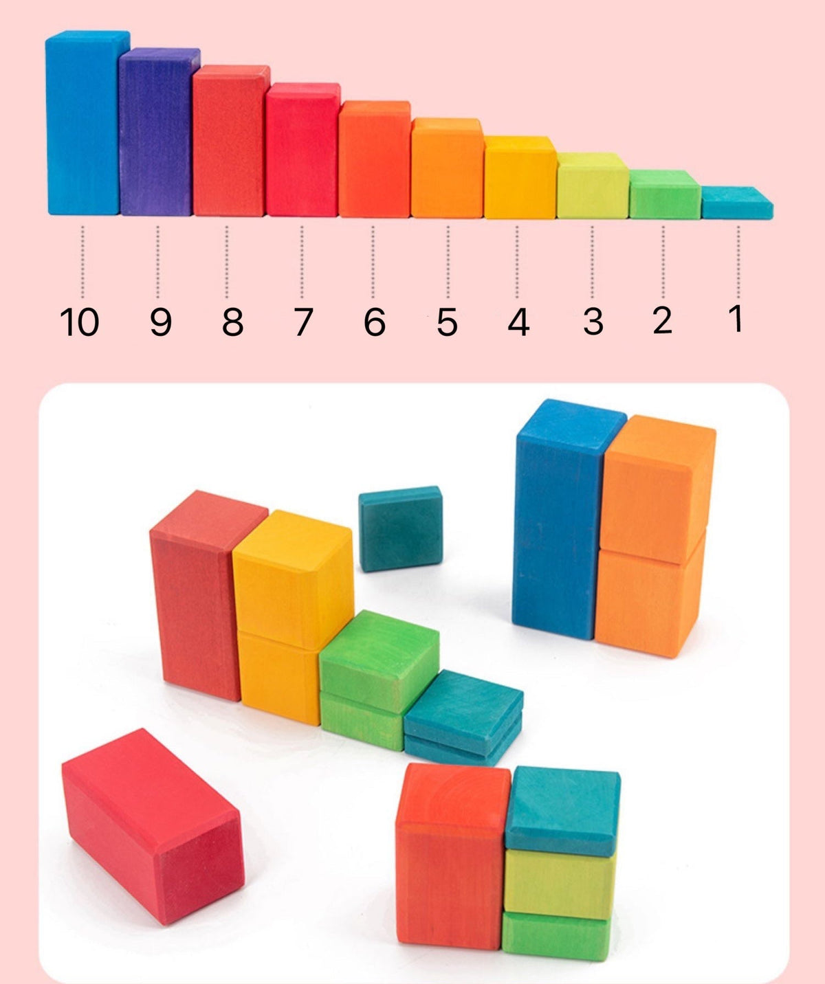 Green Elephant 100-Piece Stained Stepped Counting Blocks – product view