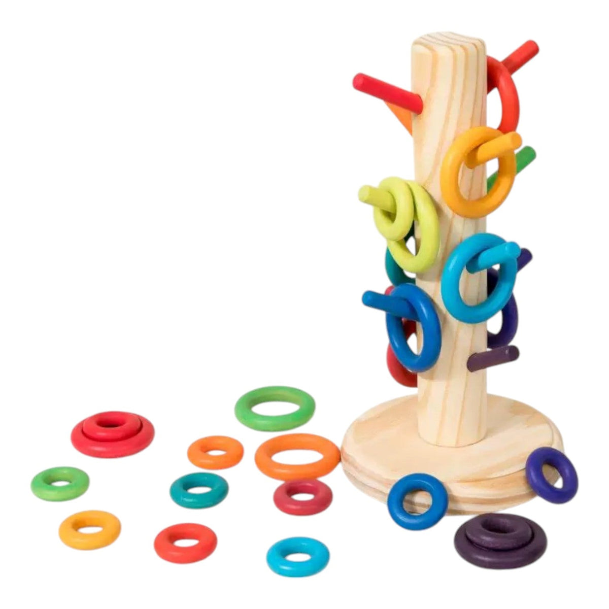 12-Dowel Sorting Tree with 24 Wooden Rings – additional product view