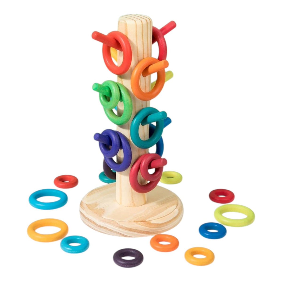 12-Dowel Sorting Tree with 24 Wooden Rings – additional product view