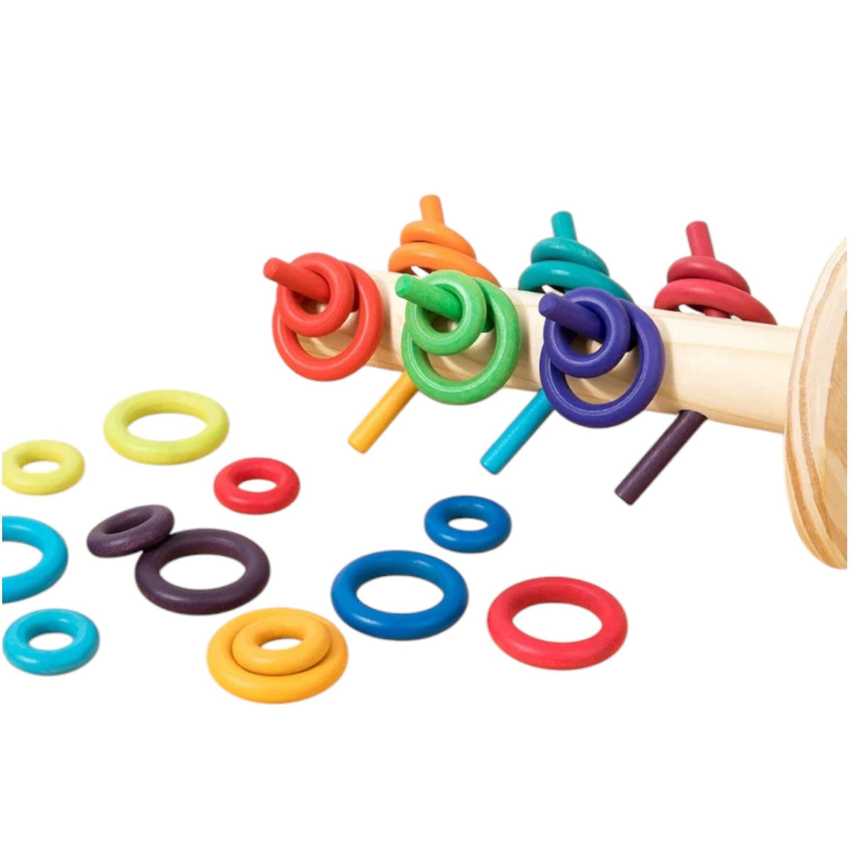 12-Dowel Sorting Tree with 24 Wooden Rings – additional product view