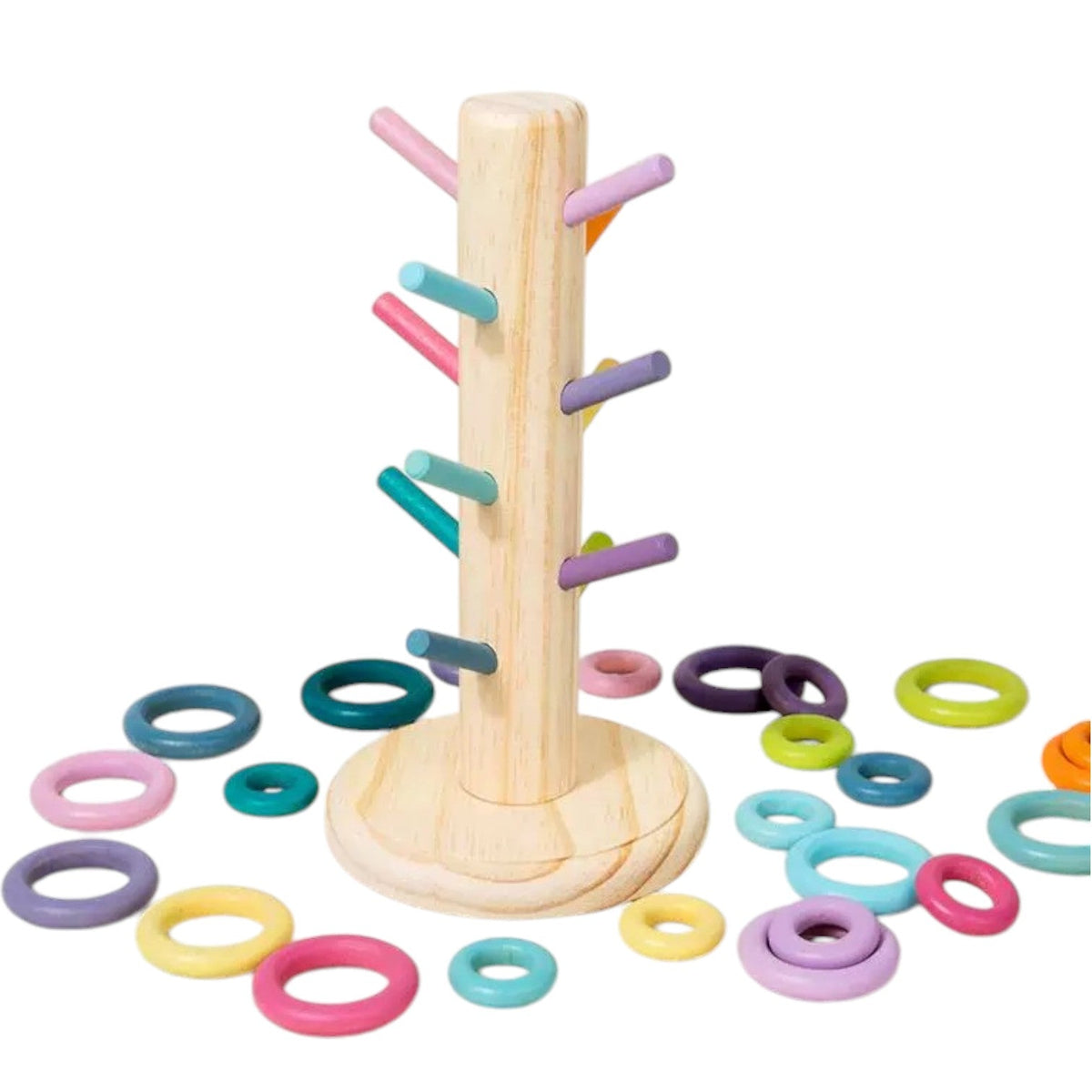 12-Dowel Sorting Tree with 24 Wooden Rings – additional product view