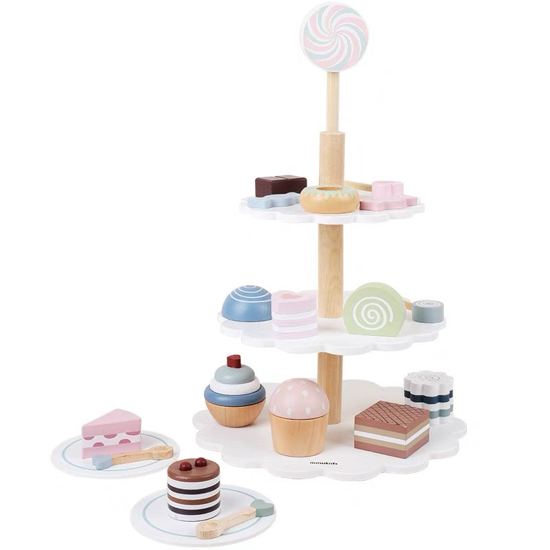 22-Piece Cake Pop Shop Wooden Bakery Playset by Green Elephant Home and Toys