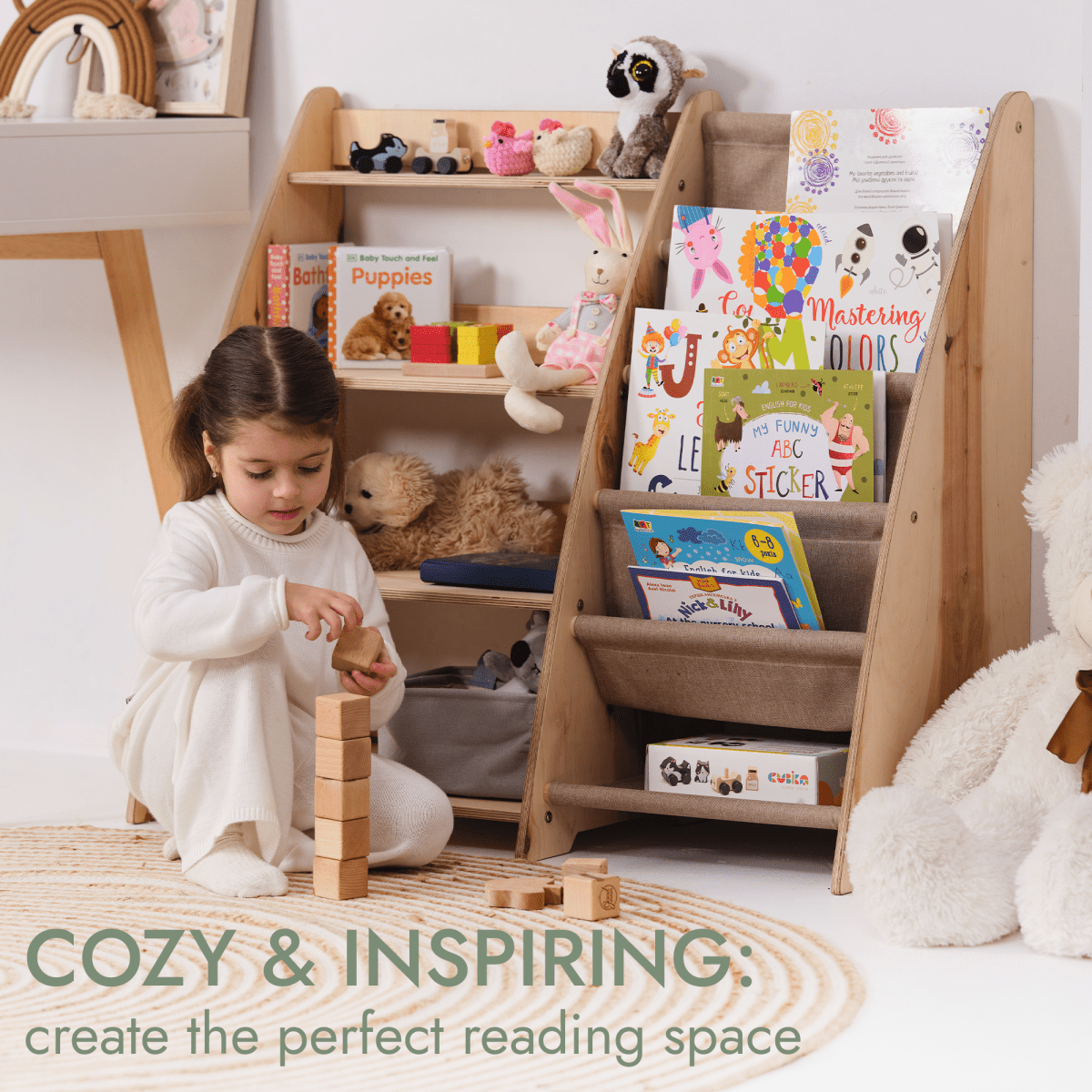 2in1 Montessori Shelf for Books and Toys - The Baby Penguin