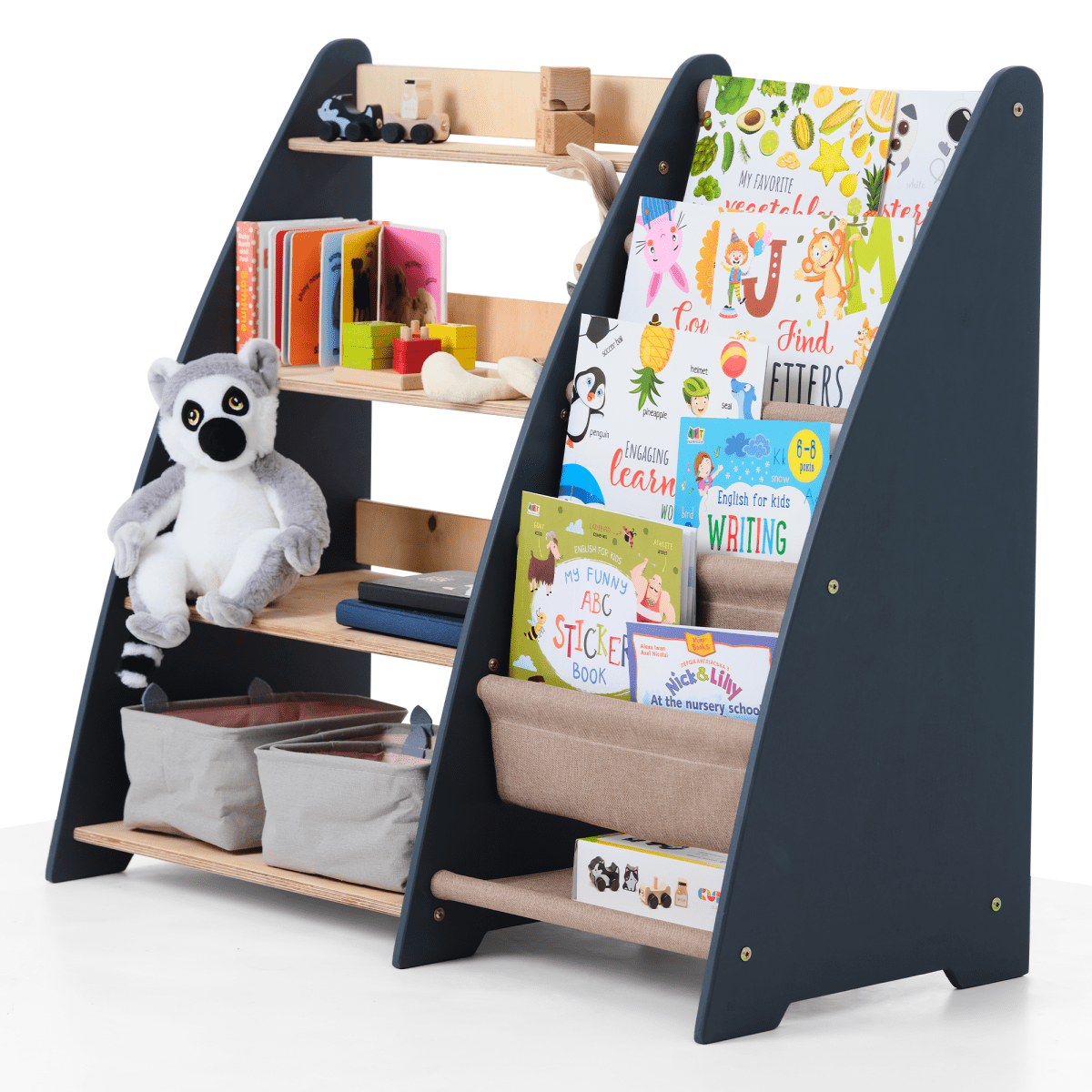 2in1 Montessori Shelf for Books and Toys - The Baby Penguin