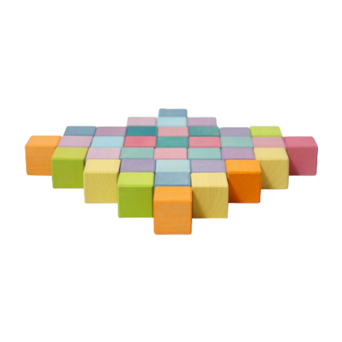 Green Elephant 36-Piece Pastel Wooden Mosaic Blocks – product view