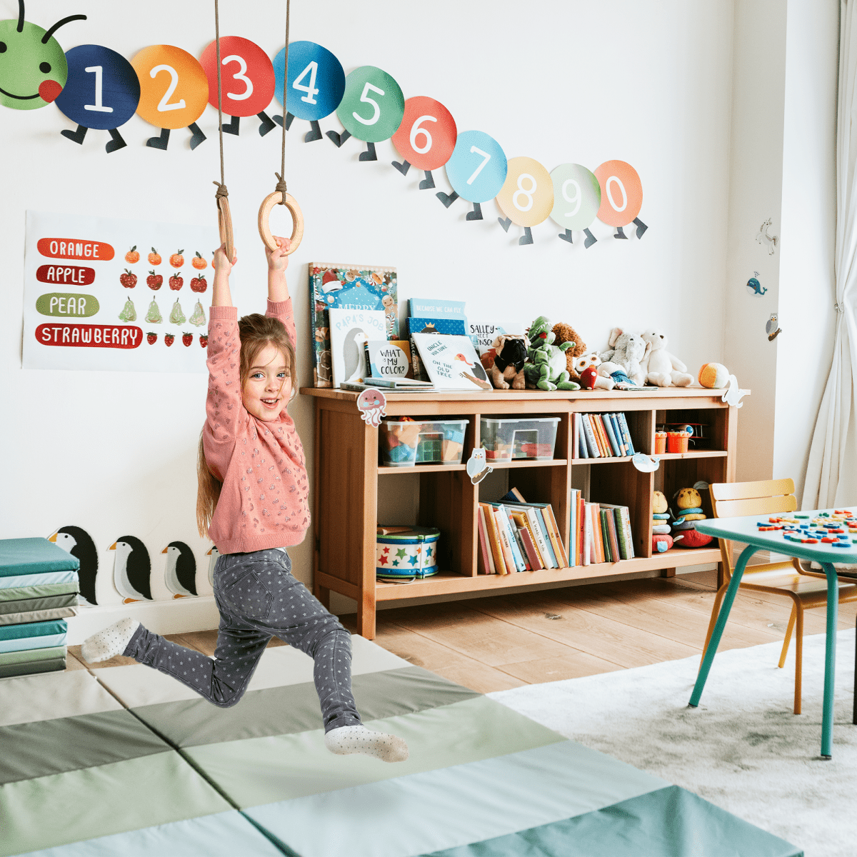 3in1 Swing & Climbing Set: Rope Ladder, Gym Rings & Disc Swing - The Baby Penguin