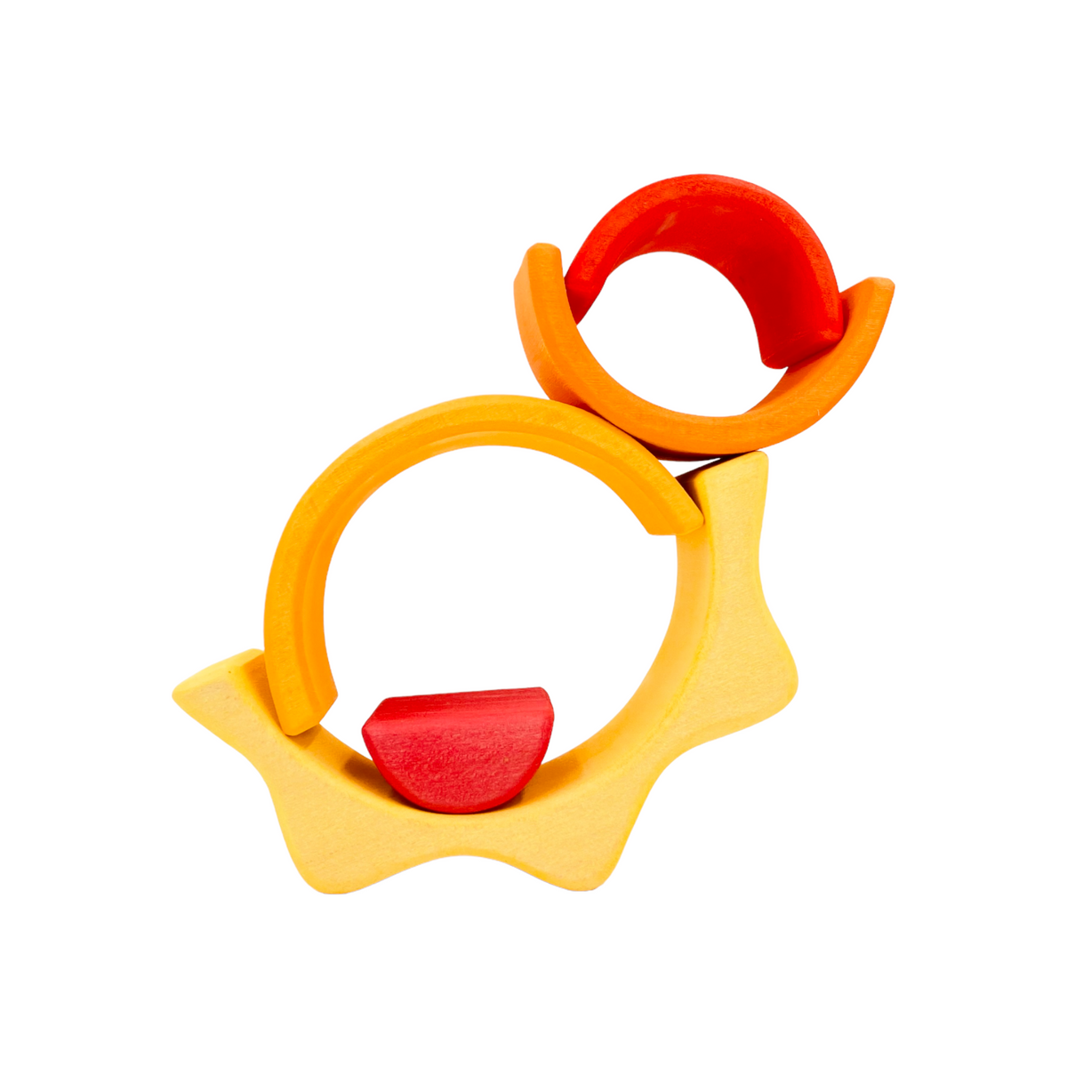 5-Piece Stained Mini Wooden Sun Rainbow Stacker by Green Elephant Home and Toys – alternate view 4