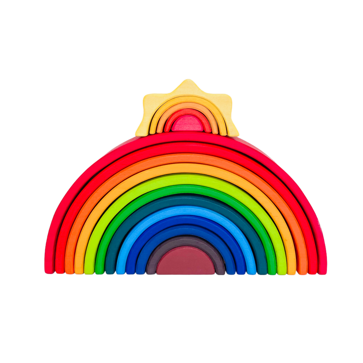 5-Piece Stained Mini Wooden Sun Rainbow Stacker by Green Elephant Home and Toys – alternate view 9