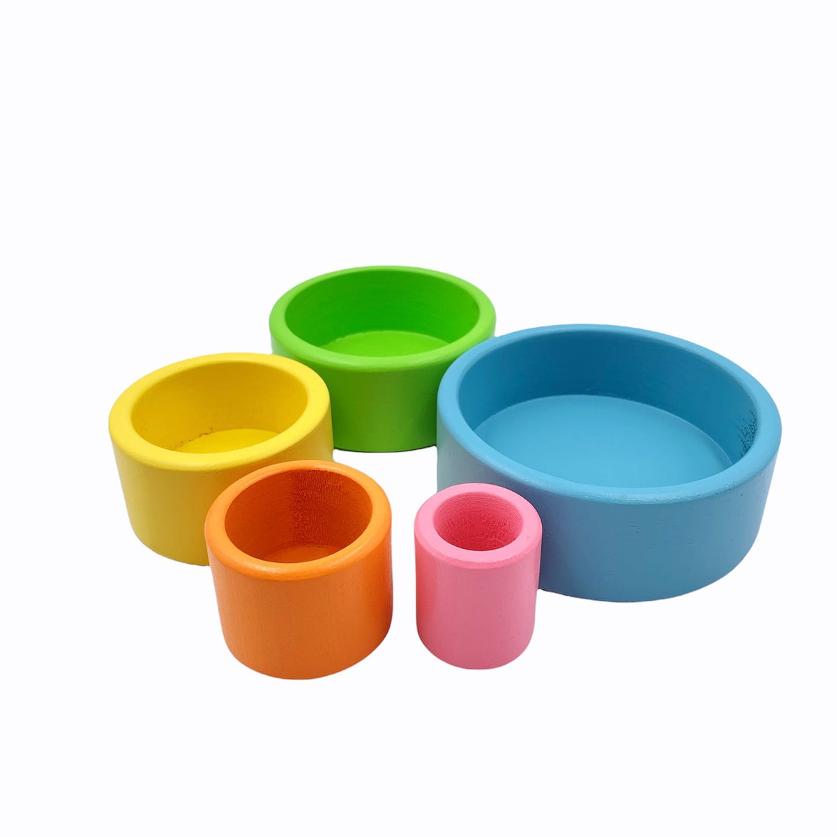 5-Piece Pastel Wooden Nesting Bowl Set by Green Elephant Home and Toys – alternate view 4