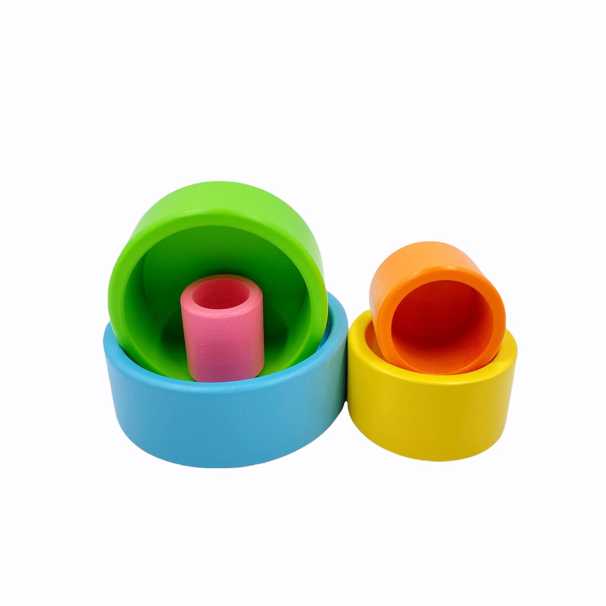 5-Piece Pastel Wooden Nesting Bowl Set by Green Elephant Home and Toys – alternate view 6