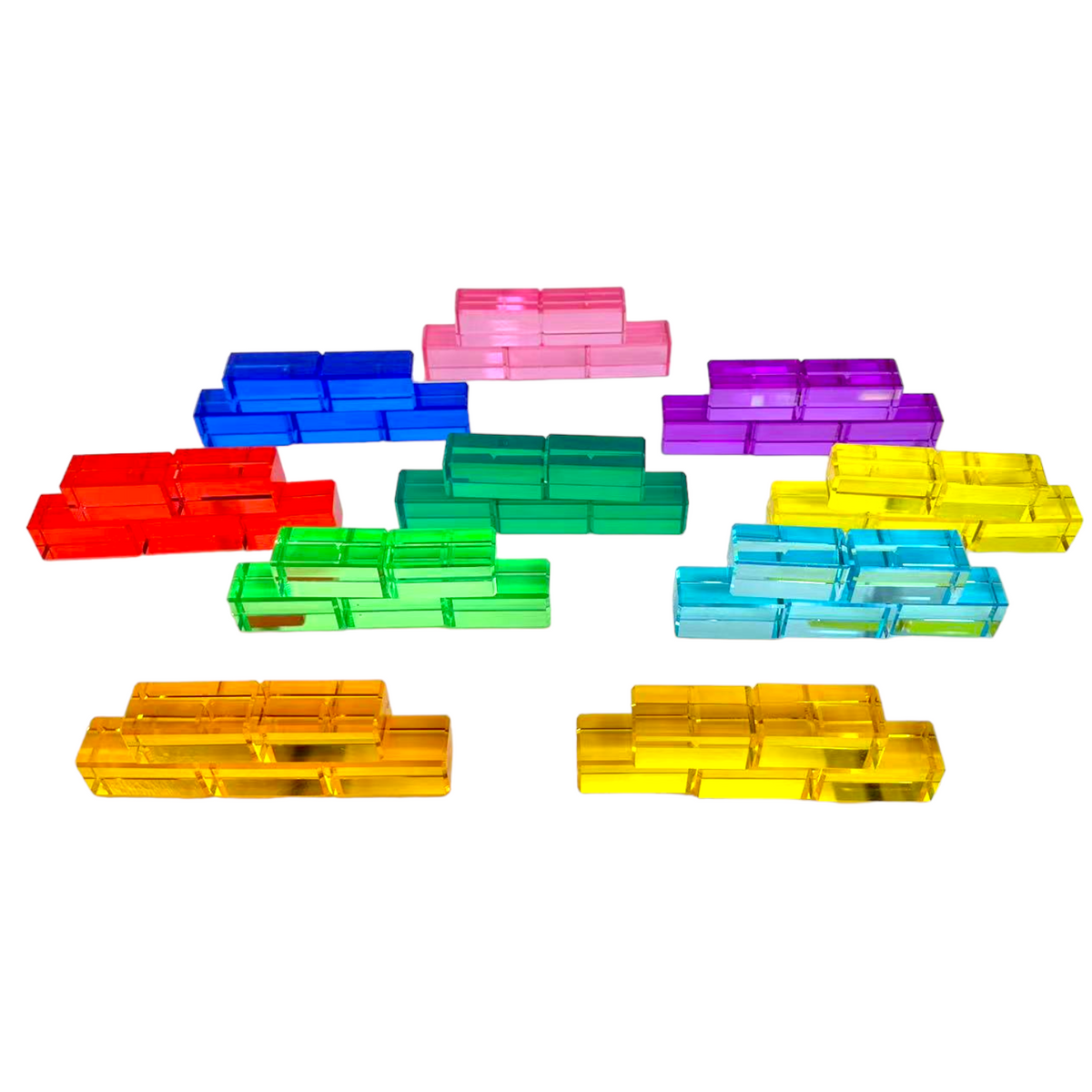 50-Piece Rainbow Rectangular Lucite Block Set with Tray – view 5