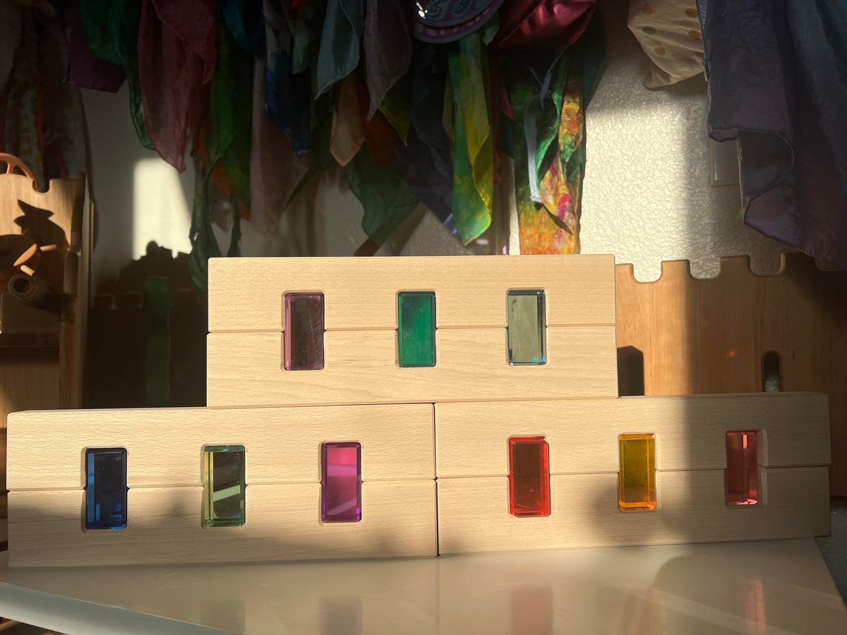 50-Piece Rainbow Rectangular Lucite Block Set with Tray – view 11