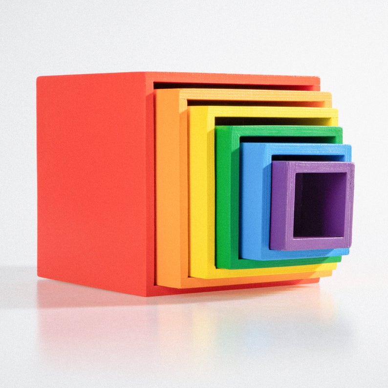 Green Elephant 6-Piece Primary Wooden Nesting Box Set – product view