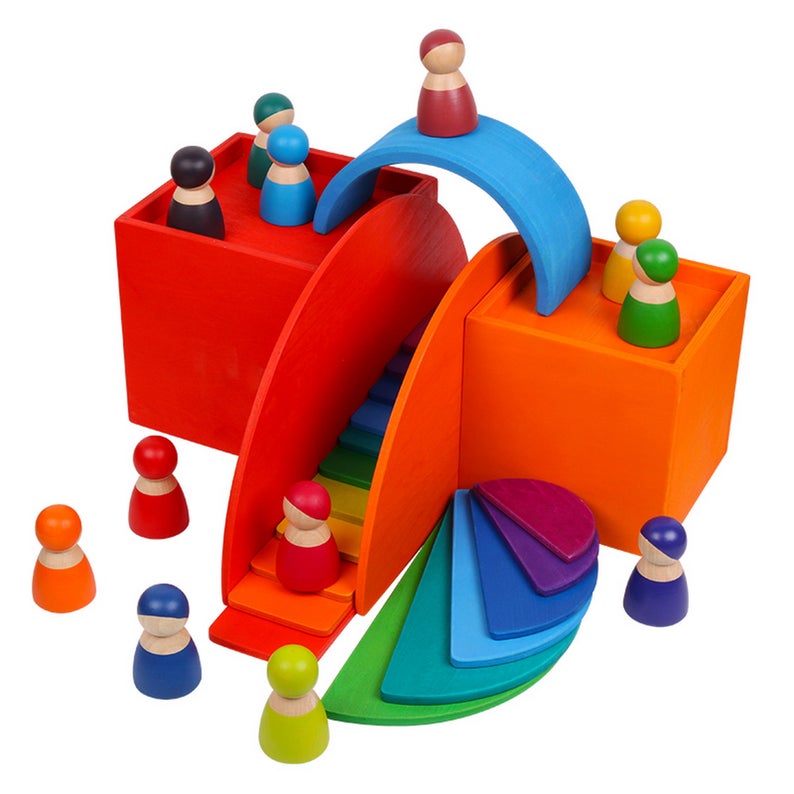 Green Elephant 6-Piece Primary Wooden Nesting Box Set – product view