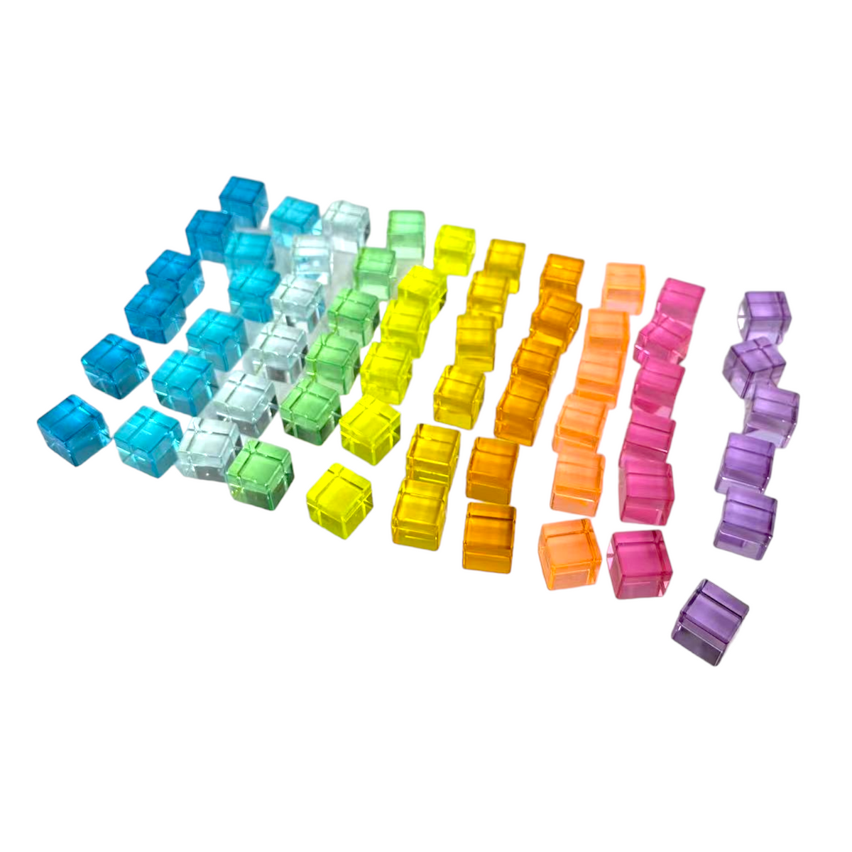 60-Piece Crystal-Clear Lucite Cube Set with Wooden Tray by Green Elephant Home and Toys – alternate view 5