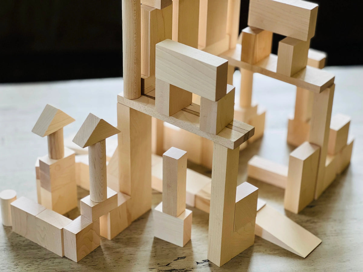 Advanced Builder Wooden Blocks Set - 78 pieces