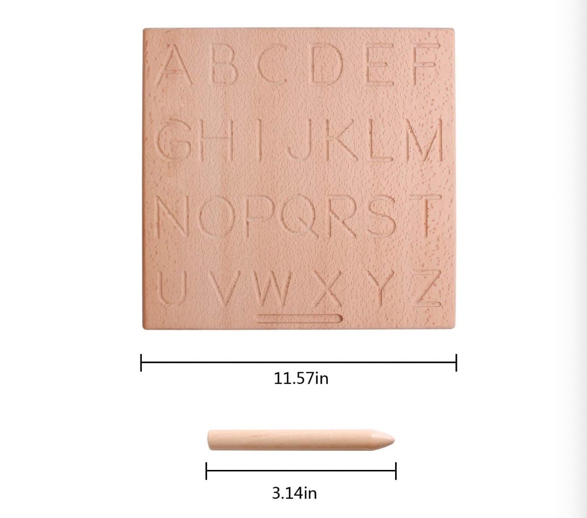 Reversible Wooden Alphabet Tracing Board by Green Elephant Home and Toys – alternate view 3