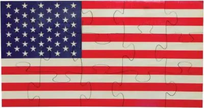 American Flag-Shaped Jigsaw Puzzle | Sustainable Toy | USA Made Maple Landmark