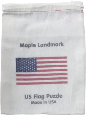 American Flag-Shaped Jigsaw Puzzle | Sustainable Toy | USA Made Maple Landmark