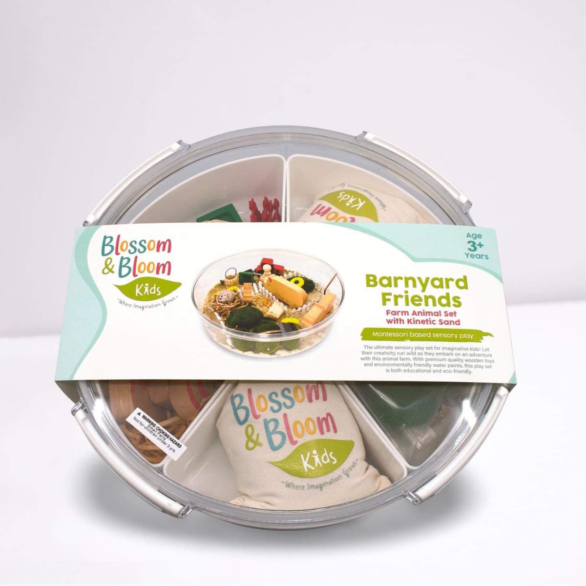 Closed Barnyard Friends storage case with illustrated product sleeve
