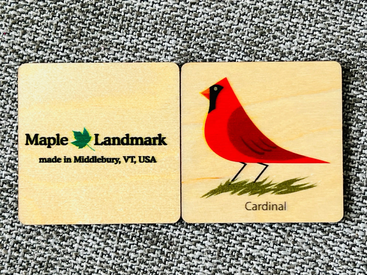 Birds Memory Tiles | Made in USA | Wooden Board Games Maple Landmark
