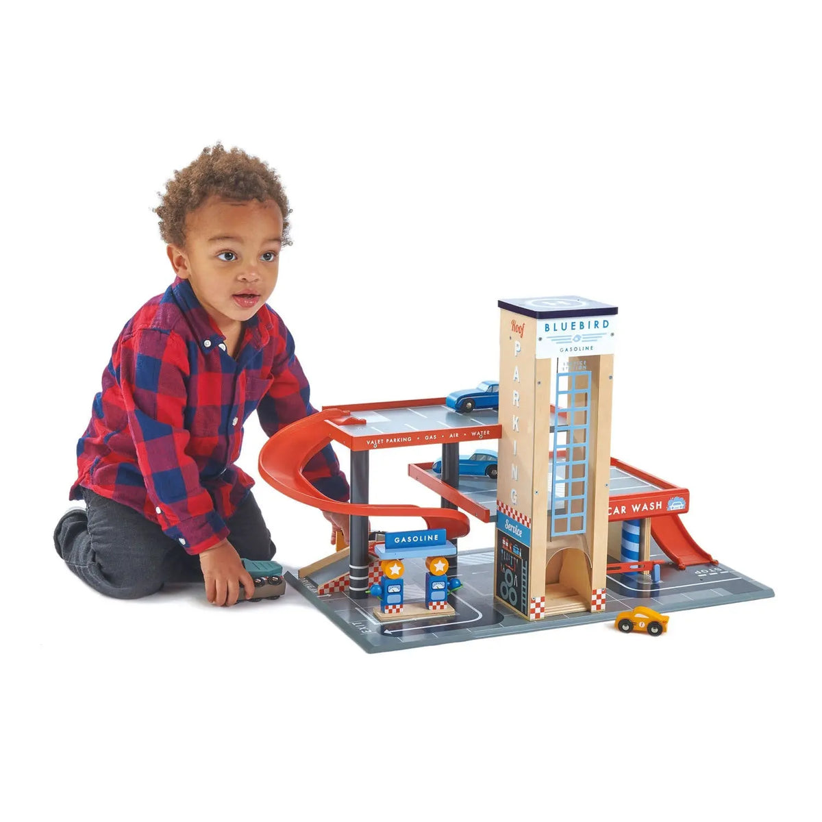 Tender Leaf Blue Bird Wooden Garage and Service Station