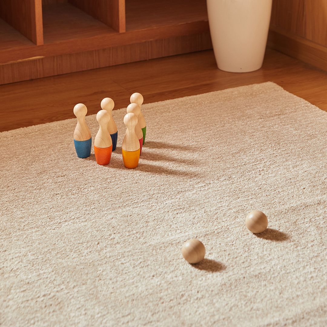 PlanToys Wooden Bowling Set with 6 Pins