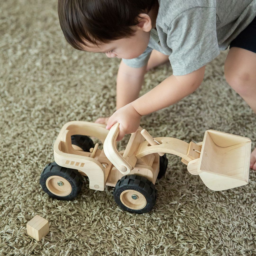 PlanToys Wooden Bulldozer Construction Toy