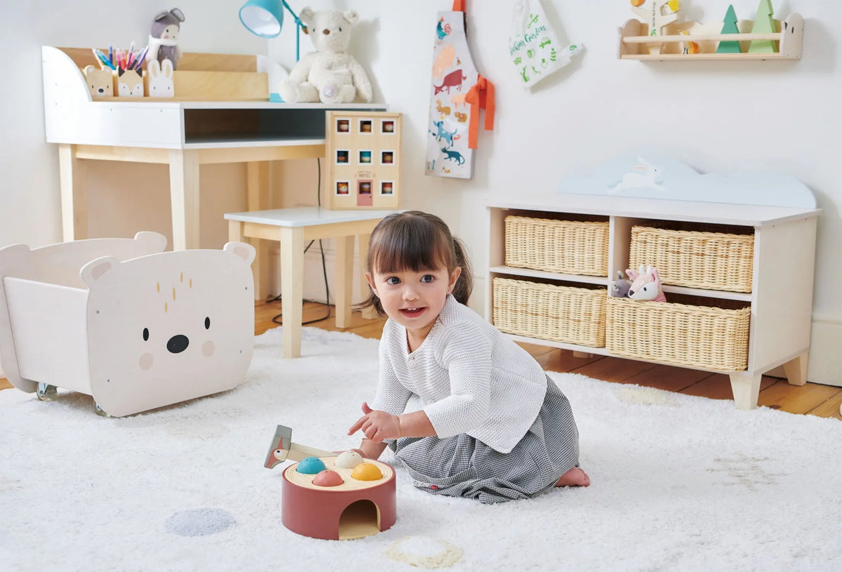 Tender Leaf Bunny Storage Bench with Wicker Baskets