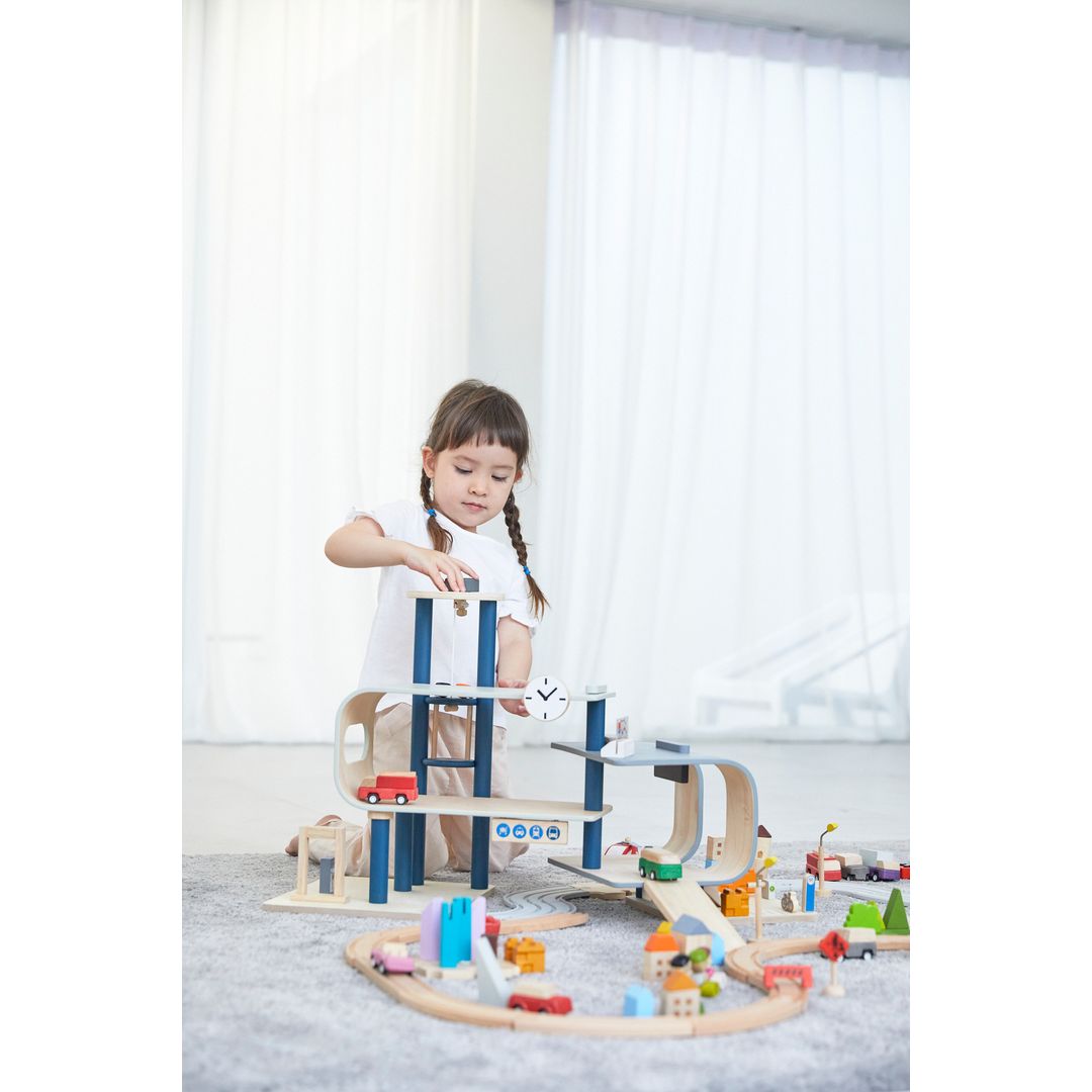 PlanToys Central Station Wooden Transportation Playset
