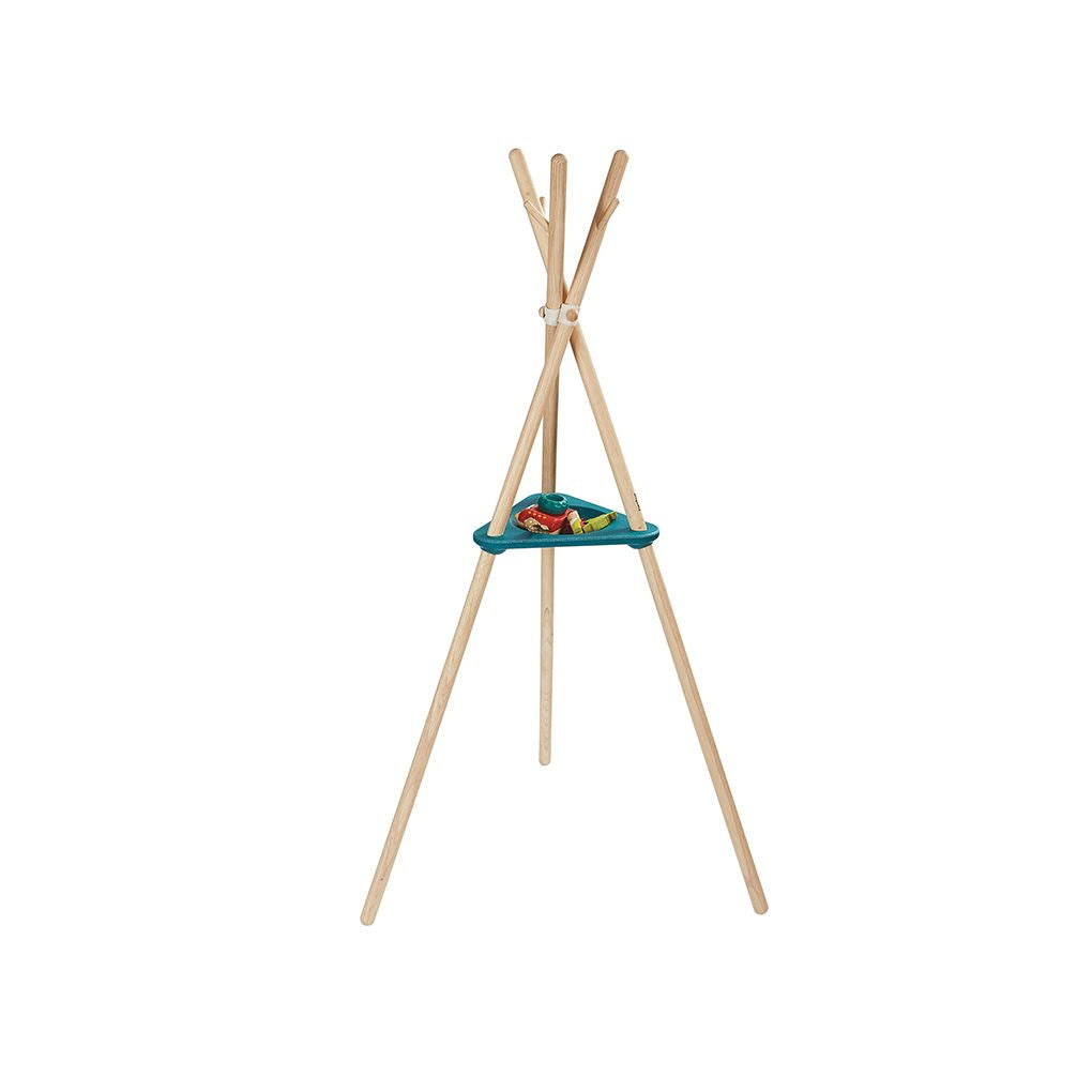 PlanToys Kids Wooden Coat Rack with Storage