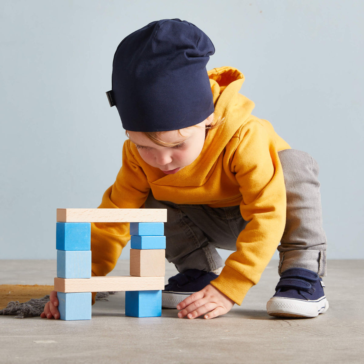 Colored Wooden Building Blocks - 46 Piece Set - The Baby Penguin