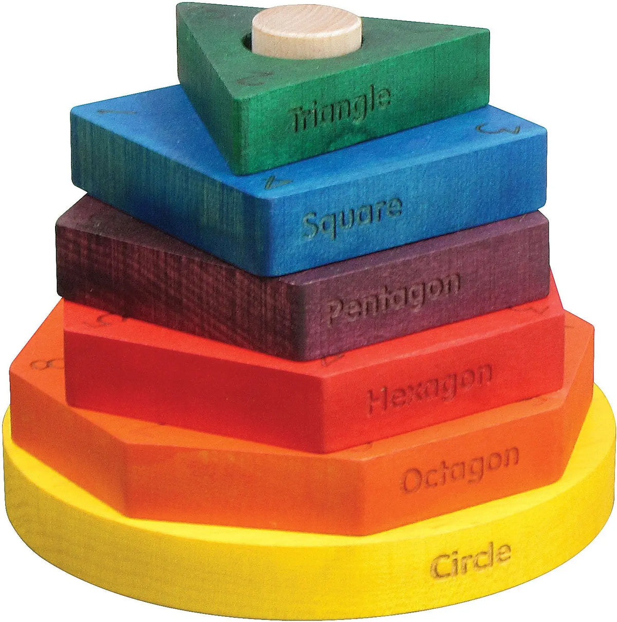 Colored Wooden Shape Stacker | Made in the USA