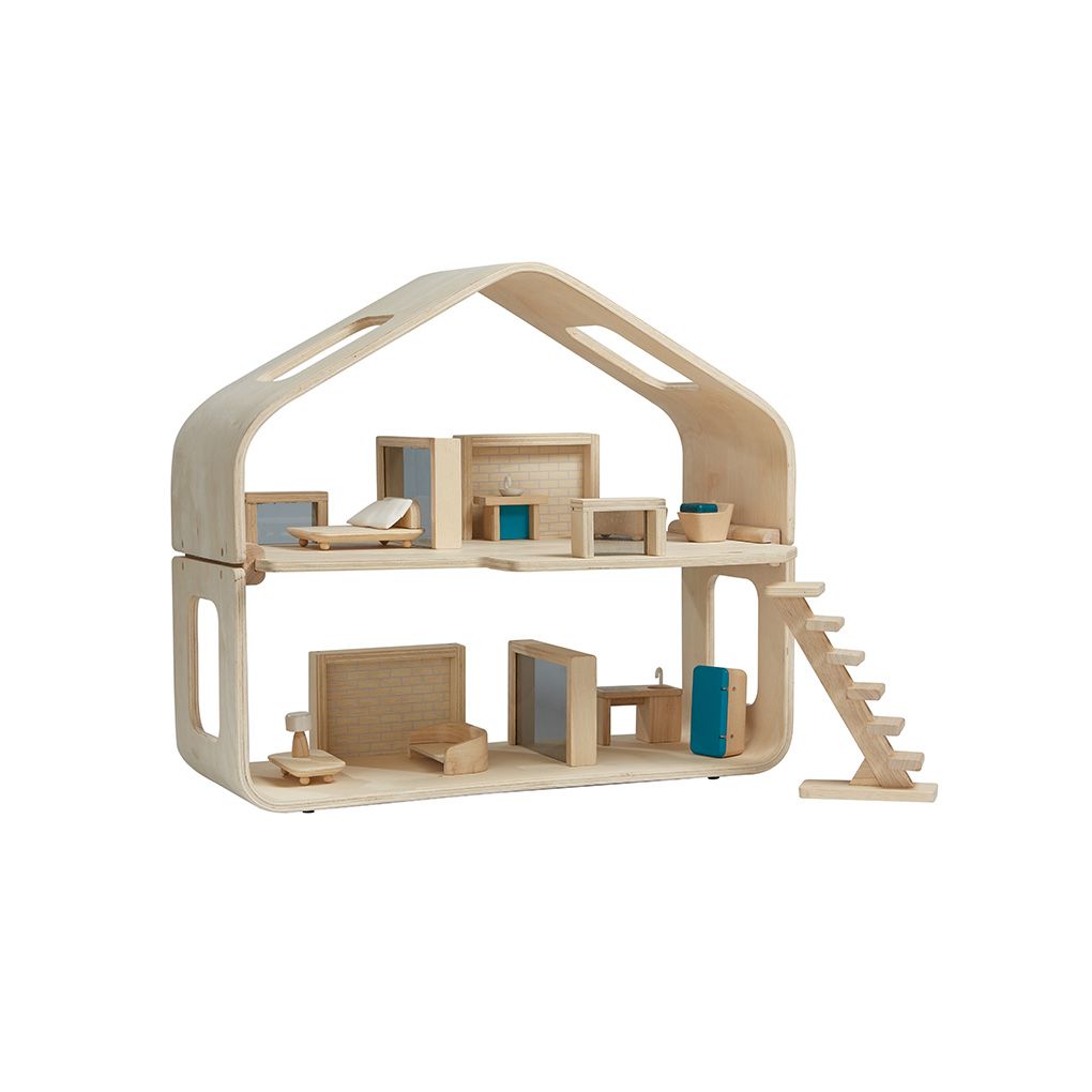 PlanToys Contemporary Wooden Dollhouse with Furniture
