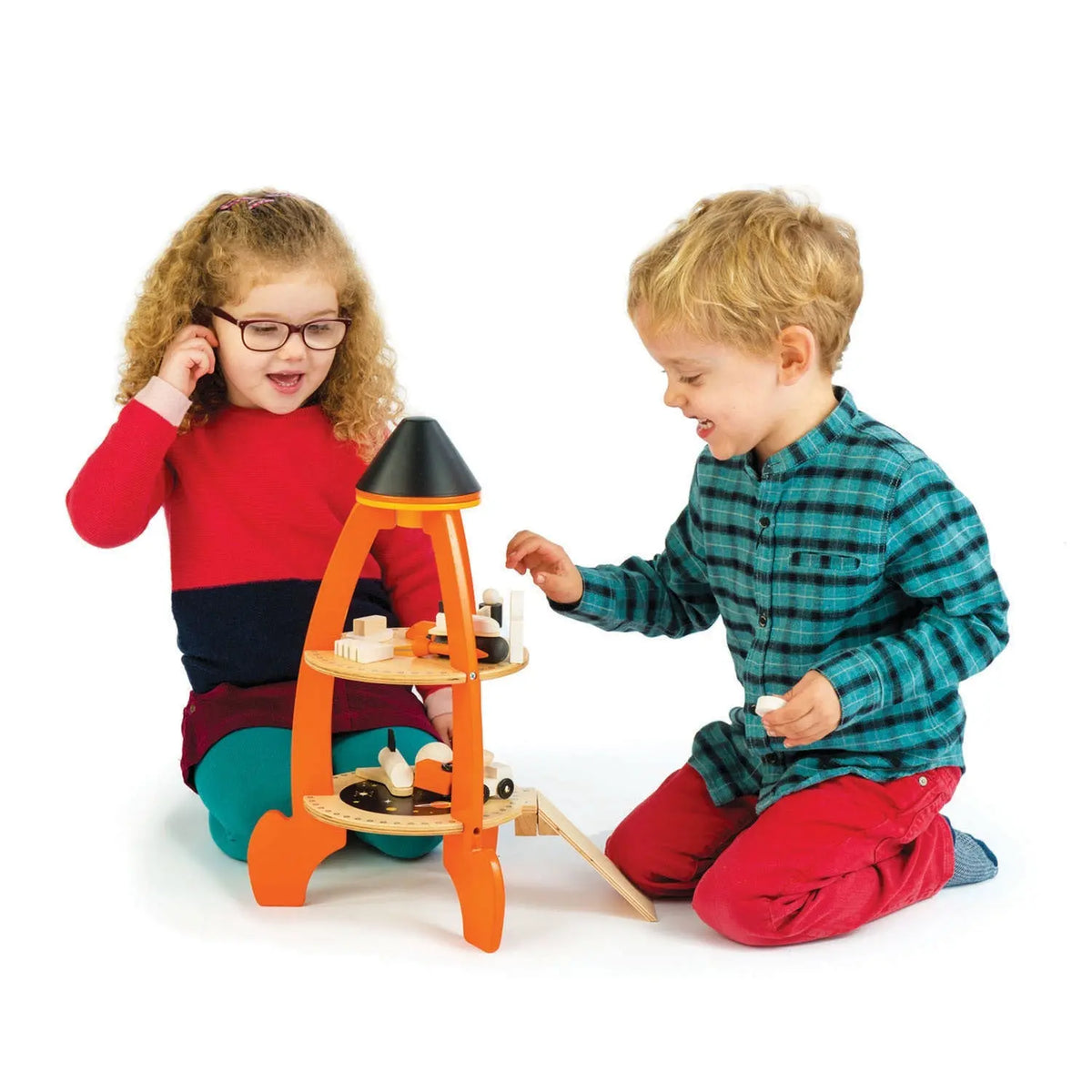 Tender Leaf Cosmic Rocket Wooden Space Play Set