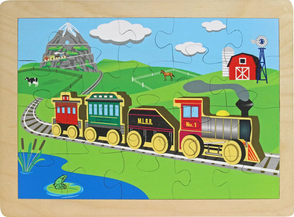Countryside Railroad Puzzle | Sustainable Toy | USA Made Maple Landmark