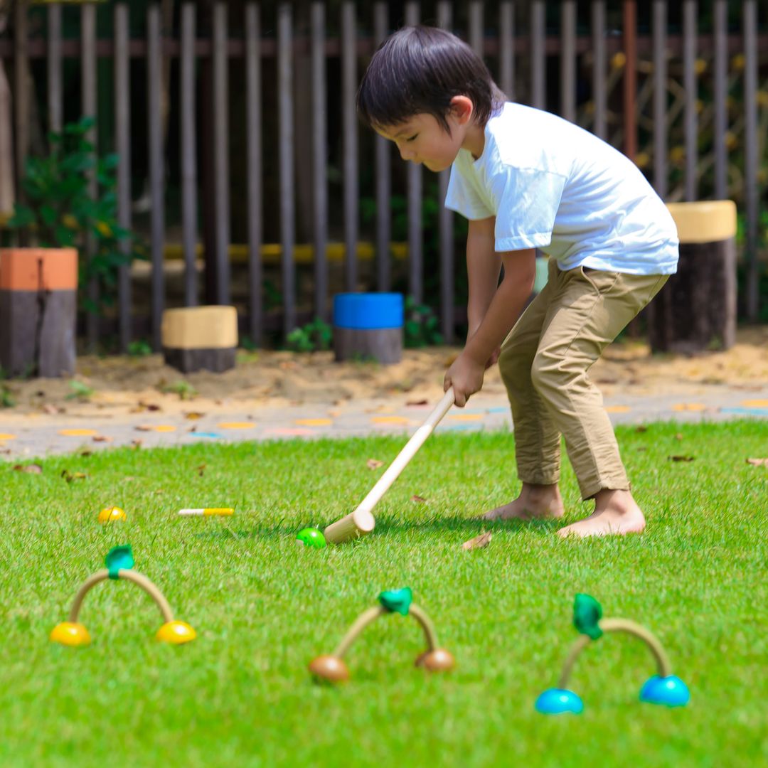 PlanToys Wooden Animal Croquet Set