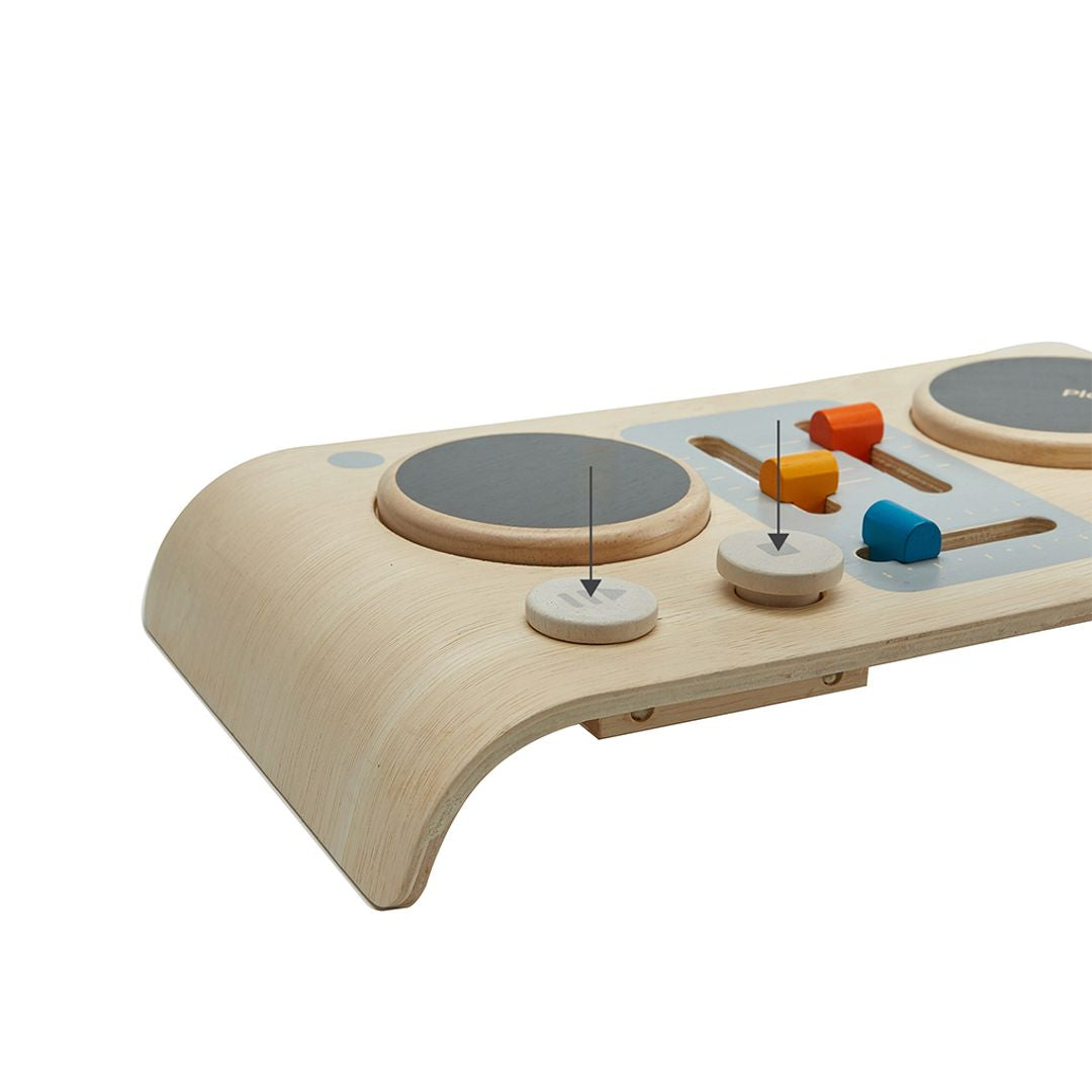 PlanToys Wooden DJ Mixer Board Pretend Play Set