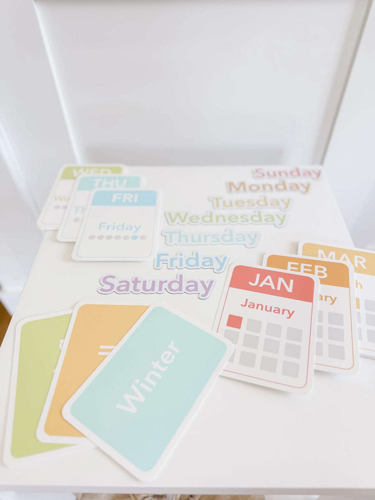 Days, Months, Seasons Flashcards and Magnets | Educational Toys | The Baby Penguin