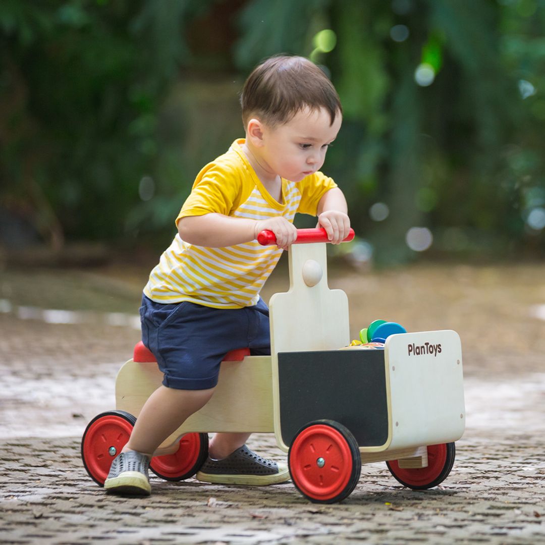 PlanToys Wooden Delivery Ride-On Bike