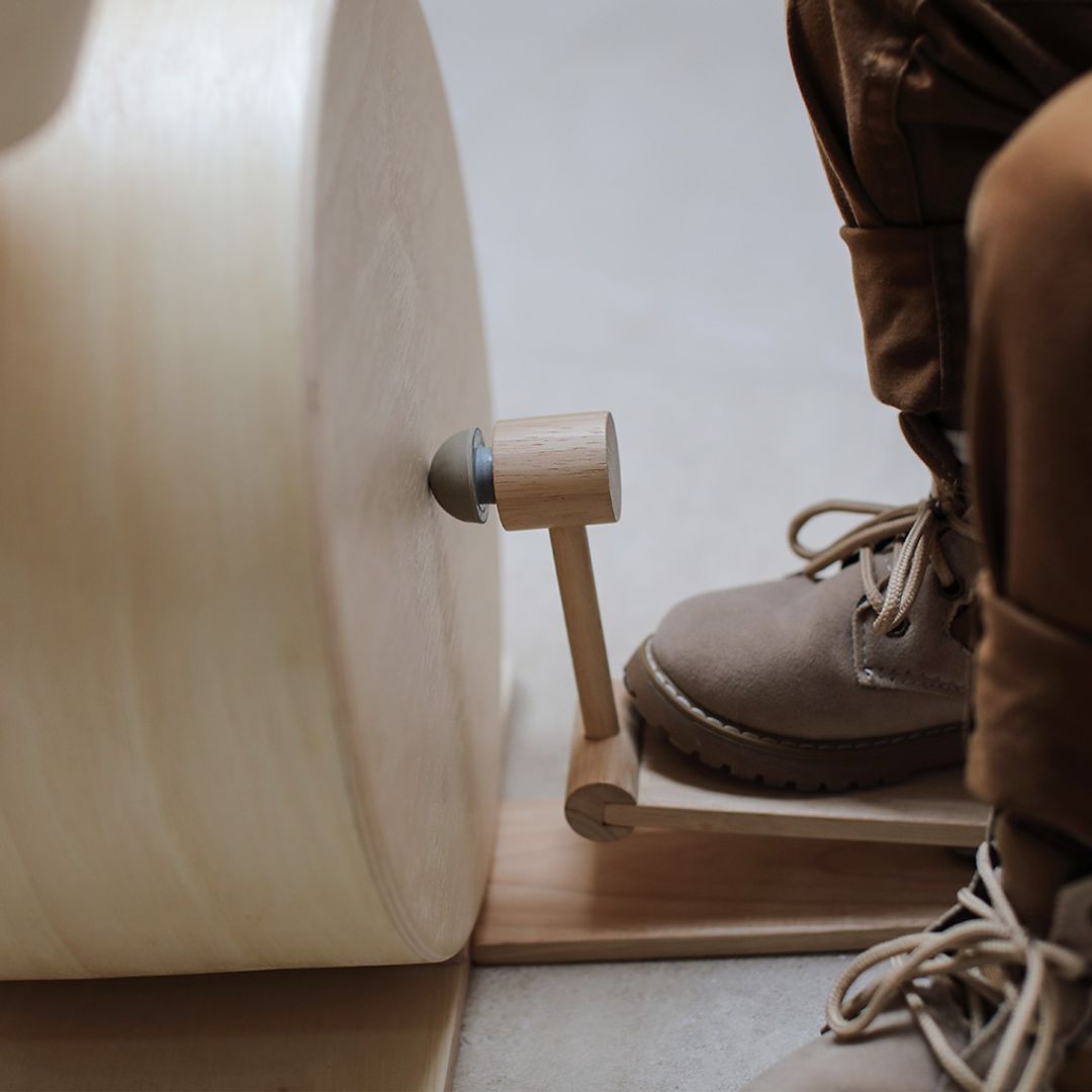 PlanToys Wooden Drum Set with Kick Pedal