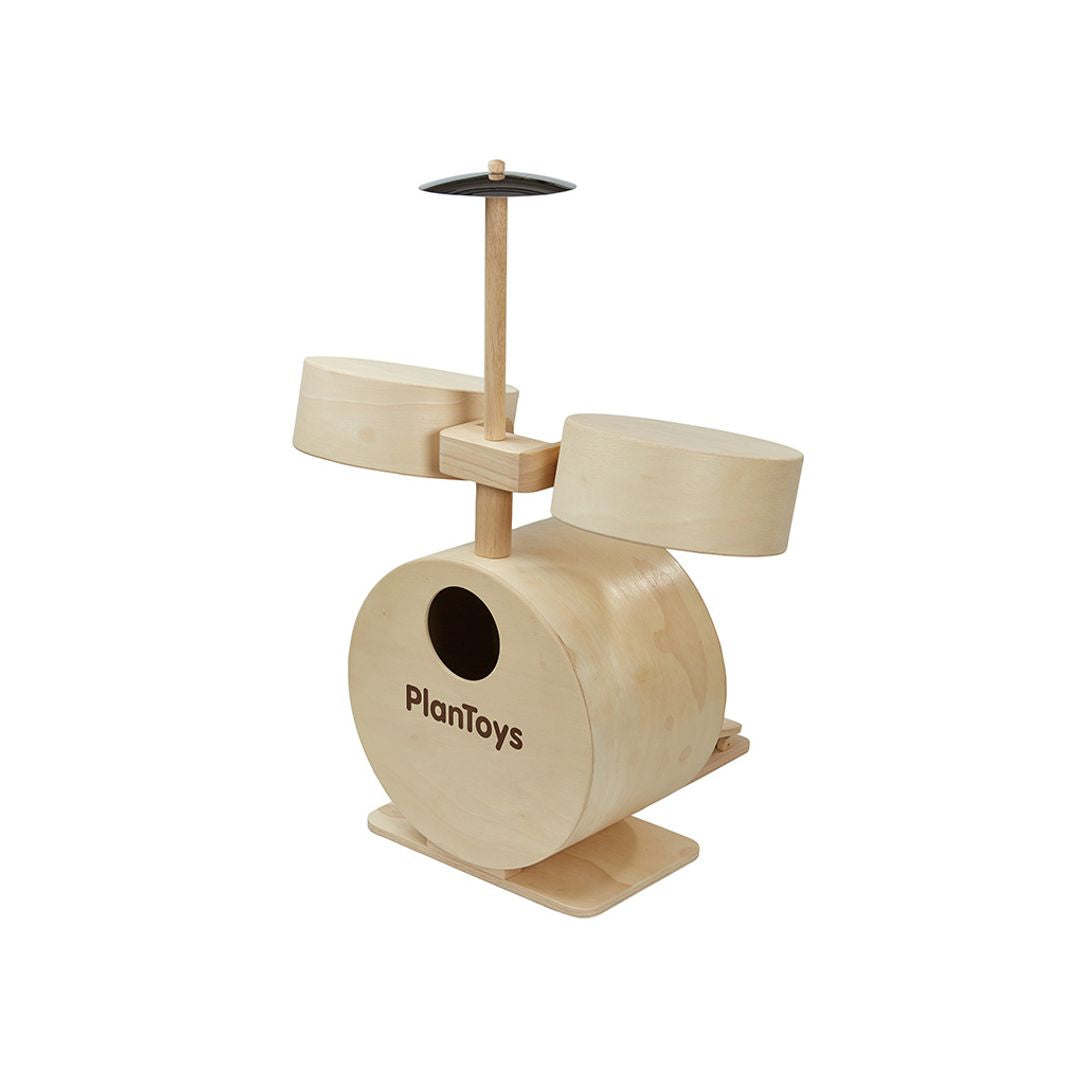 PlanToys Wooden Drum Set with Kick Pedal