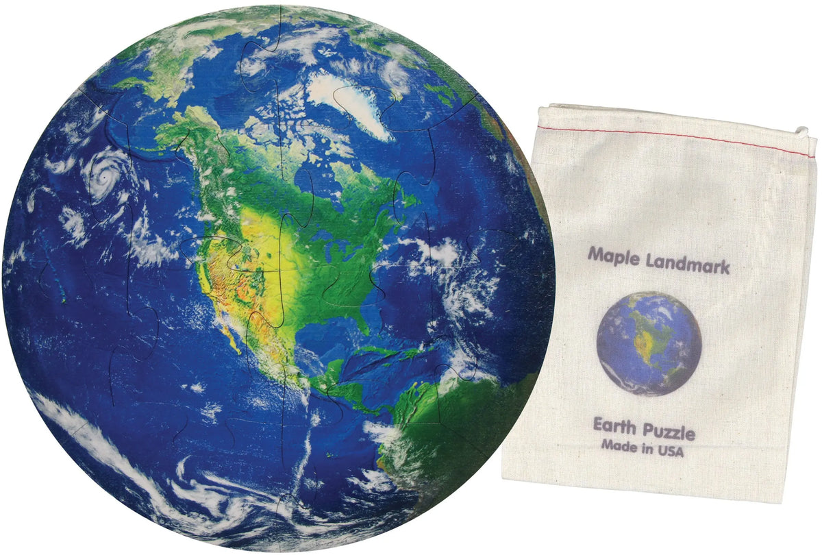 Earth Shaped Jigsaw Puzzle | Sustainable Toy | USA Made