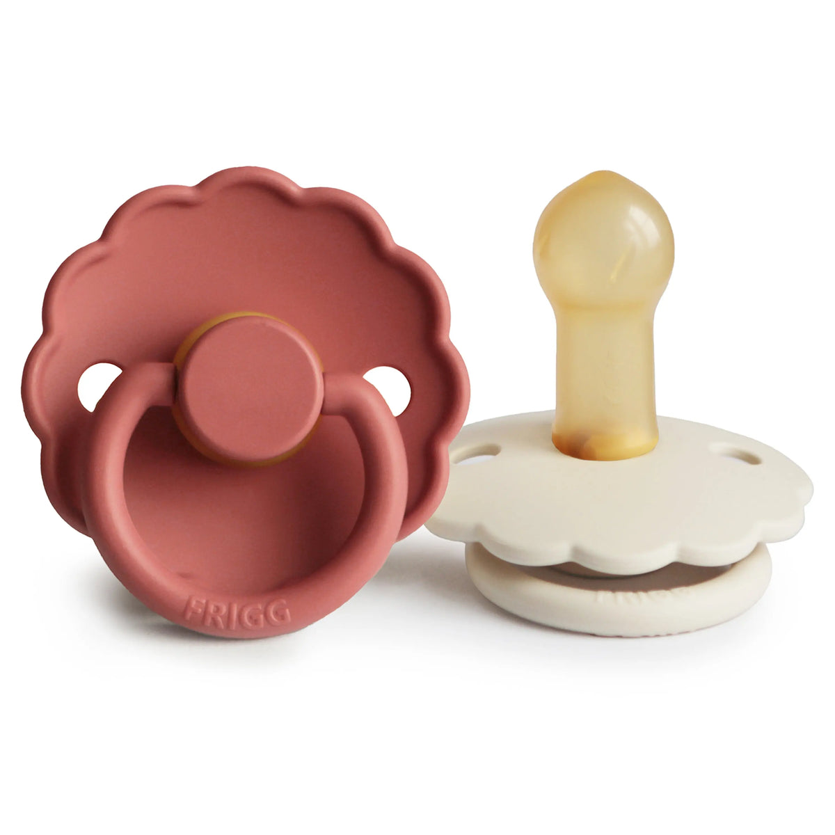 FRIGG Daisy Natural Rubber Pacifier 2-Pack | RUBBER FRIGG PACIFIERS | The Baby Penguin