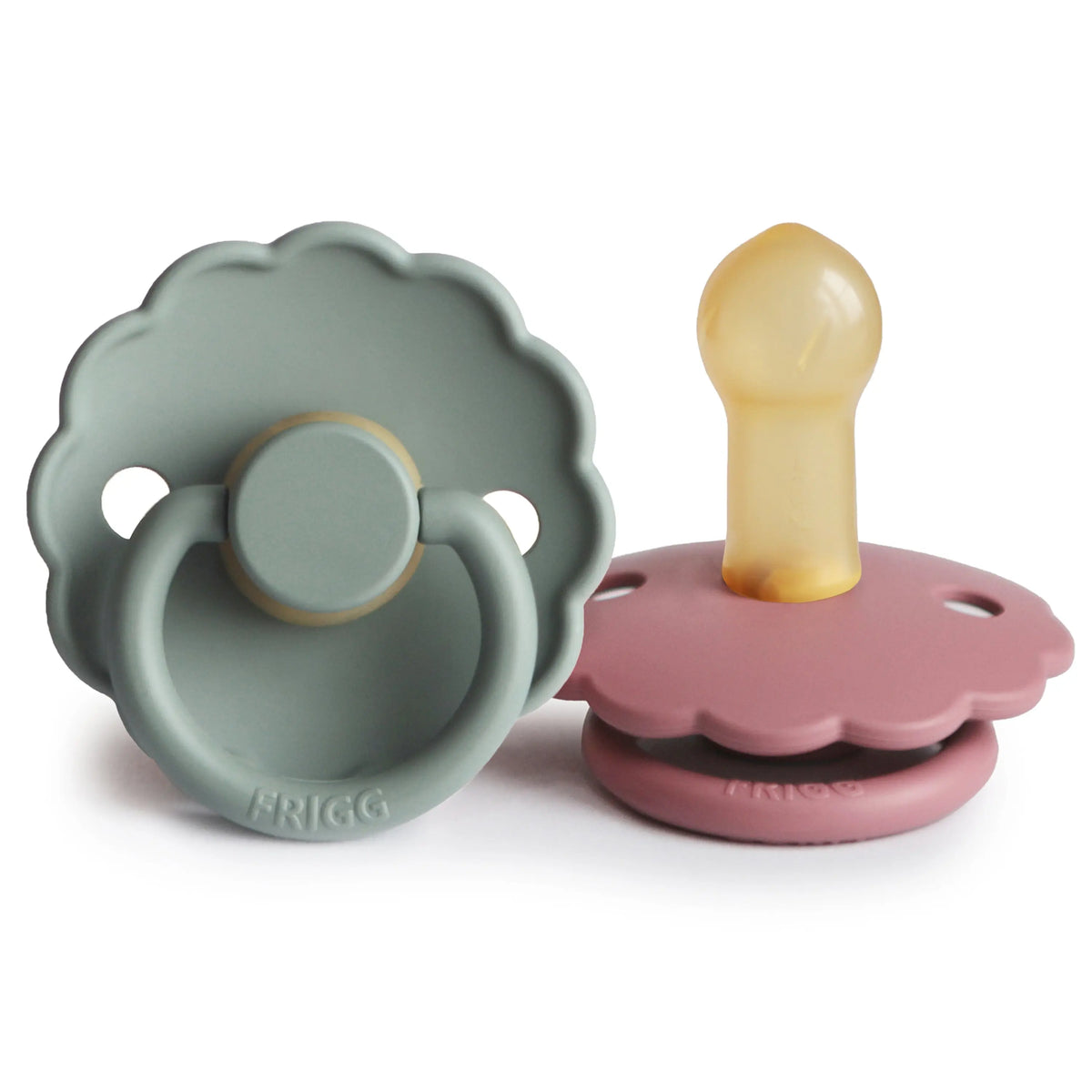 FRIGG Daisy Natural Rubber Pacifier 2-Pack | RUBBER FRIGG PACIFIERS | The Baby Penguin