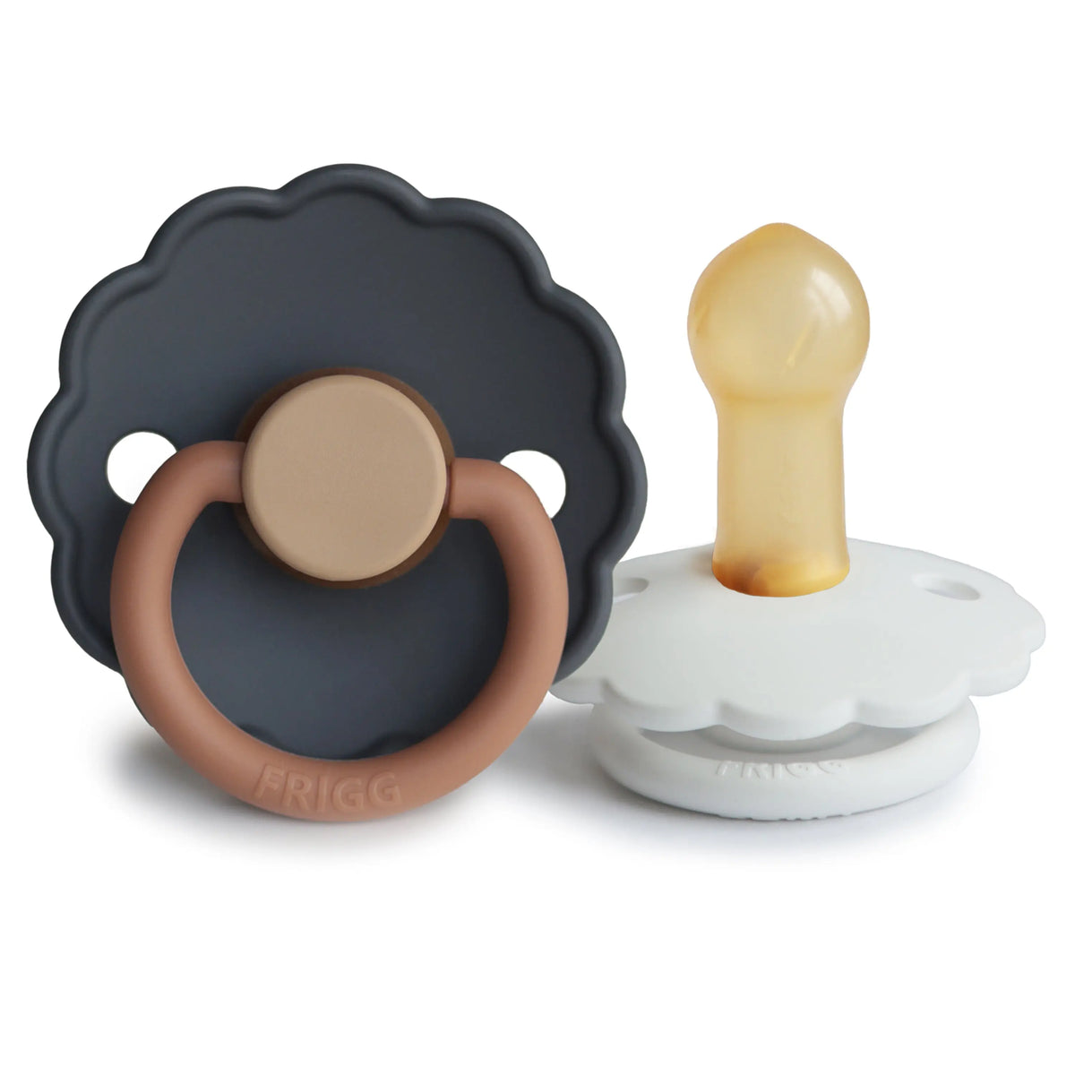 FRIGG Daisy Natural Rubber Pacifier 2-Pack | RUBBER FRIGG PACIFIERS | The Baby Penguin