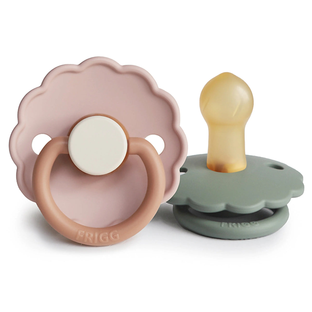 FRIGG Daisy Natural Rubber Pacifier 2-Pack | RUBBER FRIGG PACIFIERS | The Baby Penguin