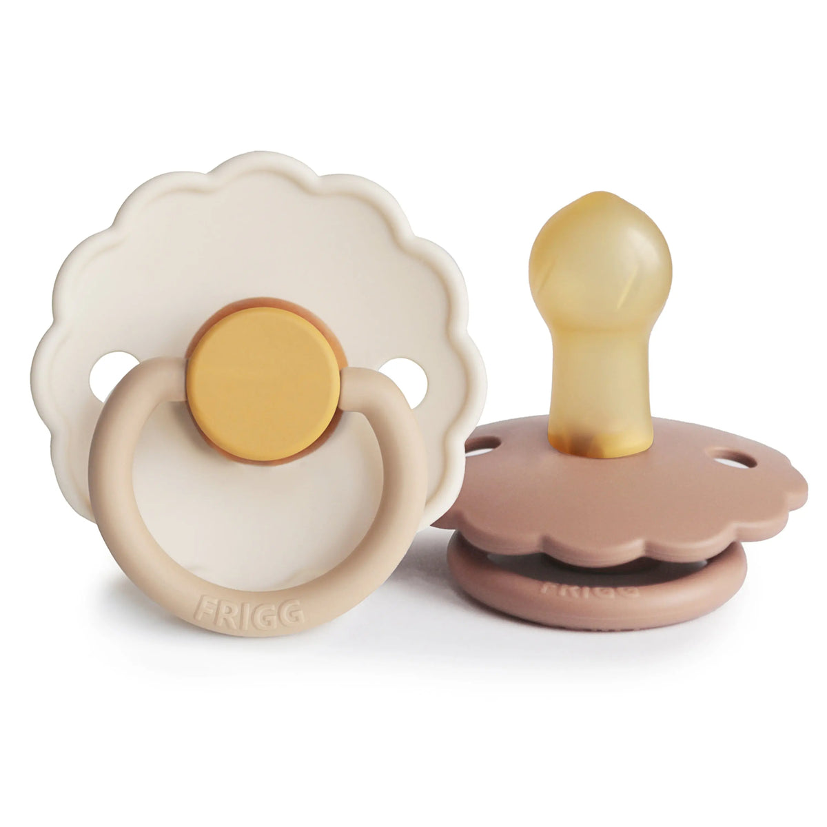 FRIGG Daisy Natural Rubber Pacifier 2-Pack | RUBBER FRIGG PACIFIERS | The Baby Penguin
